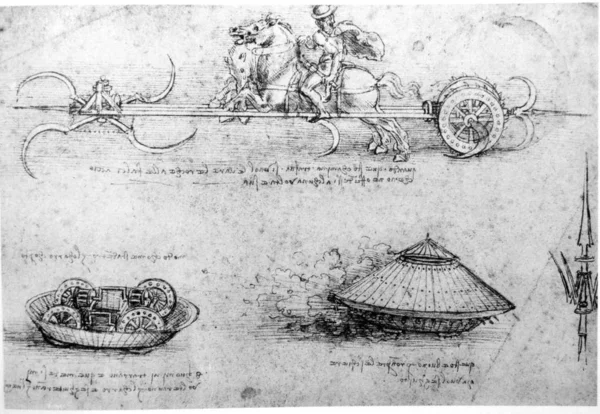 Leonardo Vinci Engineering Drawing 1503 Textured Background — Stock Photo, Image