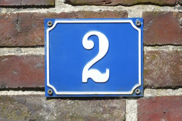 Blue House Number Sign