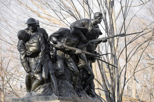 Första Världskriget Monument Regementet Staty Central Park — Stockfoto