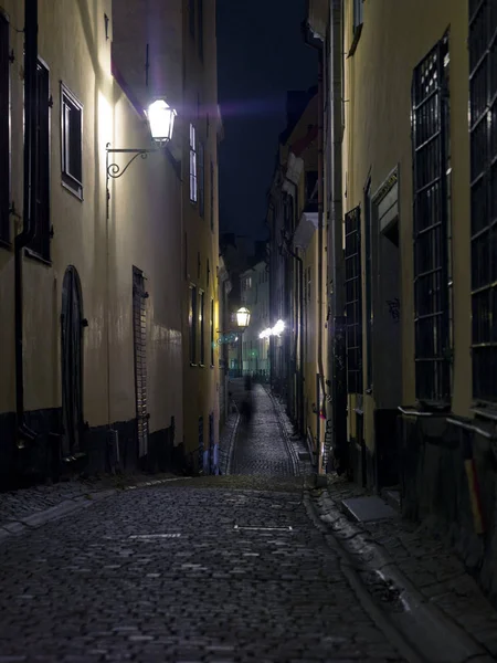 Färgglada Gränd Gamla Stan Stockholm — Stockfoto