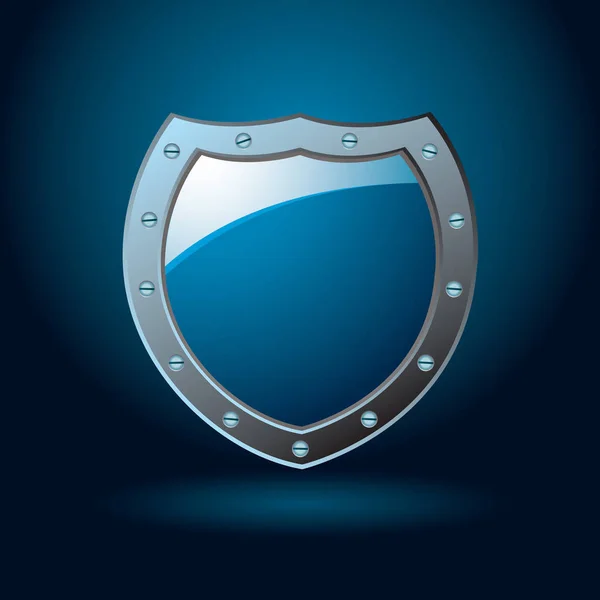 Dark Blue Cobalt Illustrated Protection Shield Gradient Background — Stock Photo, Image