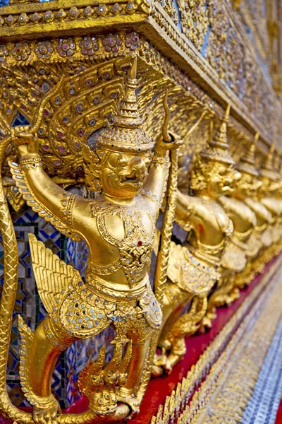 Démon Templom Bangkok Ázsiában Thaiföld Absztrakt Kereszt Színek Lépés Gold — Stock Fotó