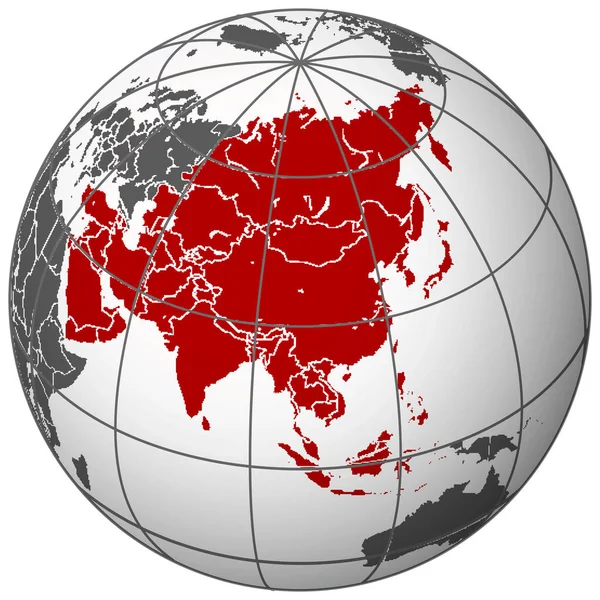 亚洲在地球上 抽象矢量艺术插画 — 图库照片