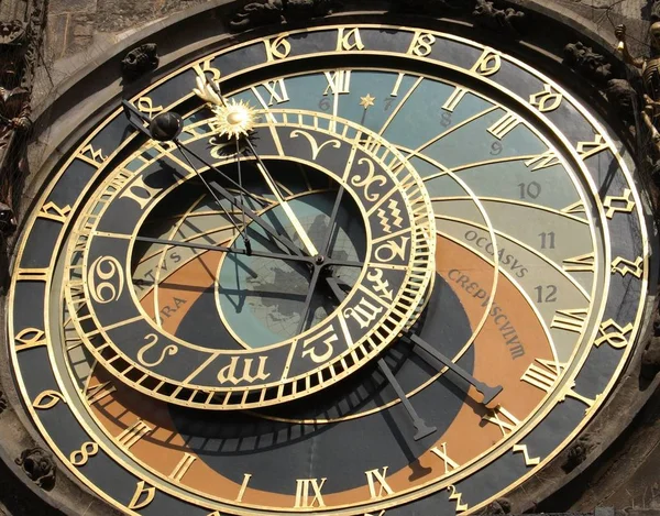 Orloj Astronomisk Prag Tjekkiet Detalje - Stock-foto