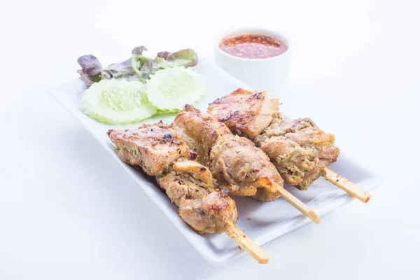 Gegrillte Hühnerspieße Ist Essen Aus Thailand — Stockfoto