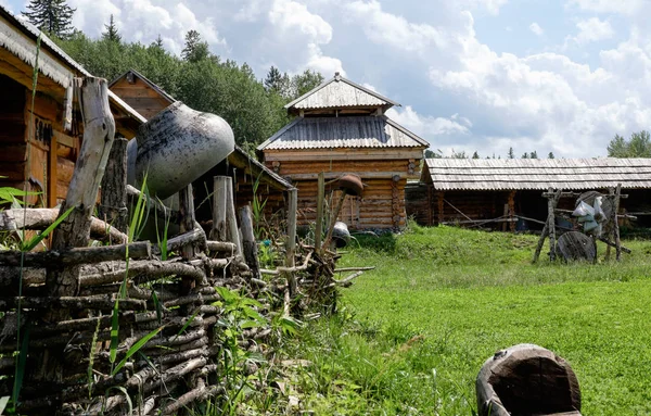 Semiluzhenski Kazak Ostrog Pequeña Fortaleza Madera Rusa Ostrog Está Rodeado — Foto de Stock