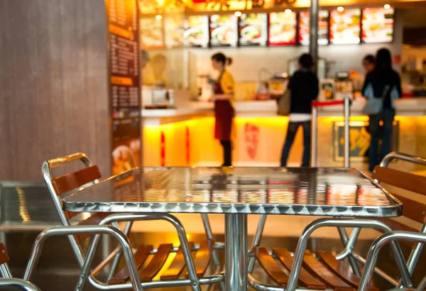 Seats Table Chinese Fast Food Restaurant Shallow Focus — Stock Photo, Image