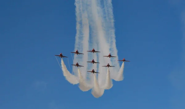 Flèches Rouges Royal Air Force Dans Cadre Spectacle Aérien Volant — Photo