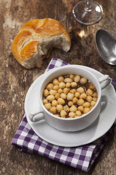 Caldo Fresco Com Pérolas Sopa — Fotografia de Stock