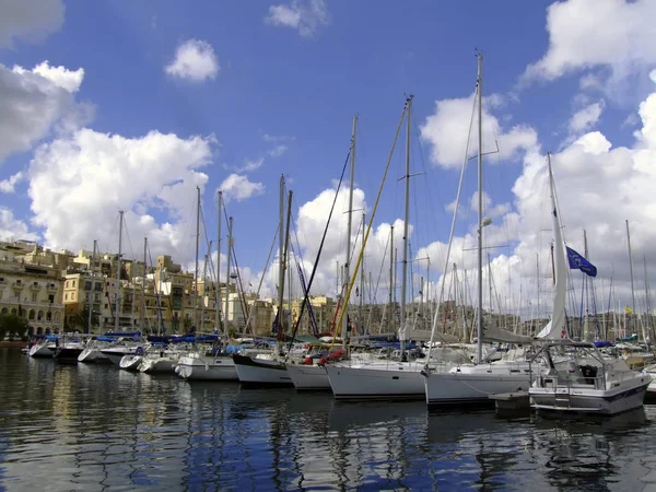 Mooie Jachten Afgemeerd Jachthaven Vittoriosa Malta Med — Stockfoto