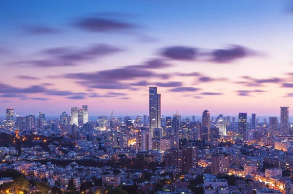 Tel Aviv Ramat Gan Panorama Při Západu Slunce — Stock fotografie