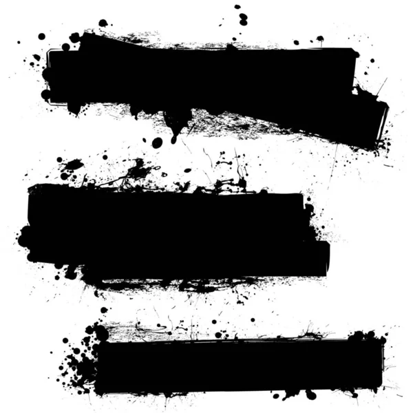 Tres Banderas Tinta Splat Con Efecto Grunge Negro — Foto de Stock