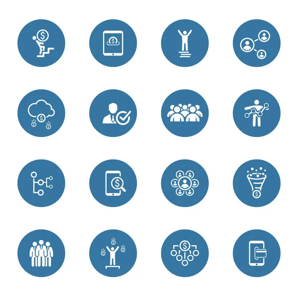 Set Iconos Diseño Plano Iconos Para Negocios Administración Finanzas Estrategia — Foto de Stock