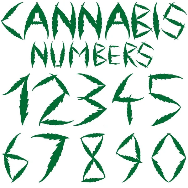 Números Cannabis Contra Fundo Branco Ilustração Arte Vetorial Abstrata — Fotografia de Stock