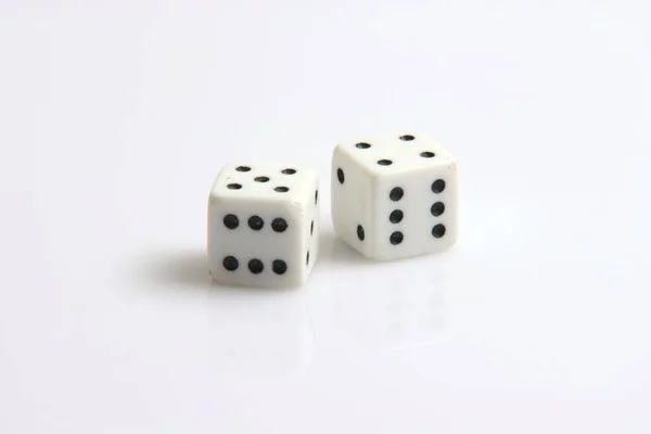 Tow Six Dices White Background Toys Leisure Items — Stock Photo, Image