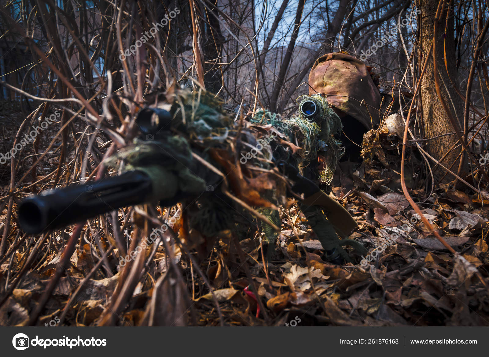 Paintball Sniper Ready For Shooting Stock Photo - Download Image