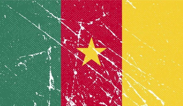 Bandera Camerún Con Textura Antigua Ilustración — Foto de Stock