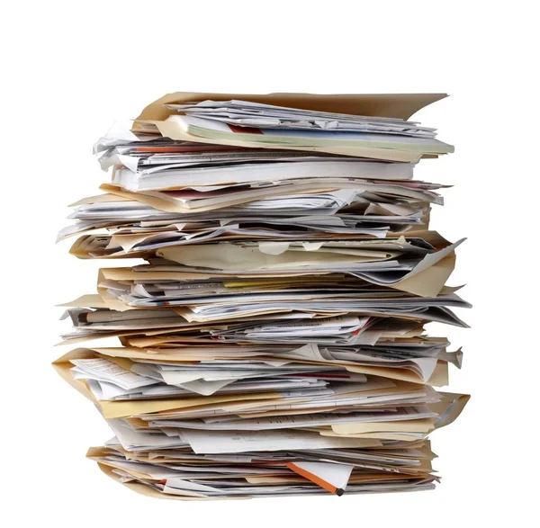 Tall Stack Manila File Folders Each Filled Paperwork — Stock Photo, Image