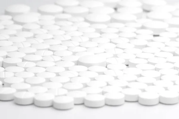 Fehér Tabletta Medicine Izolált — Stock Fotó