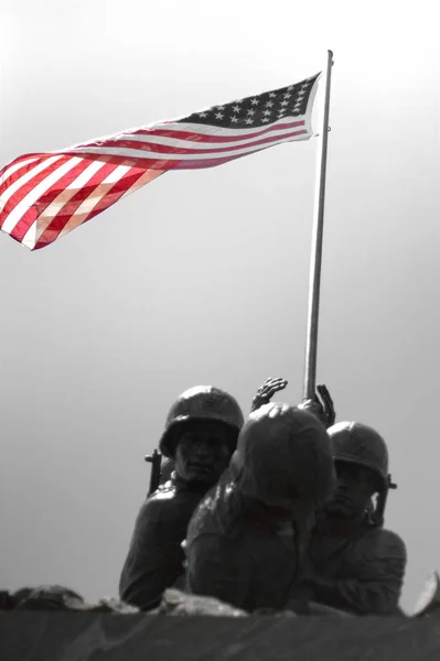 Detalj Iwo Jima Memorial Statyn Ligger New Britain Connecticut — Stockfoto