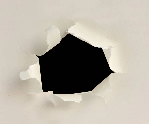 Hole Yellow Paper Torn Sides — Stock Photo, Image