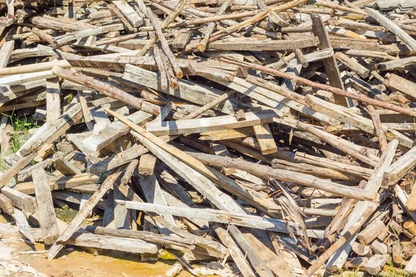 Desperdícios Madeira Abandonados Chão — Fotografia de Stock