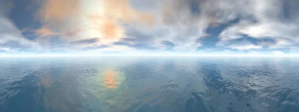 Hermoso Panorama Puesta Sol Sobre Océano Efecto 360 Grados — Foto de Stock