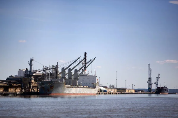 港口里的大型货船 — 图库照片