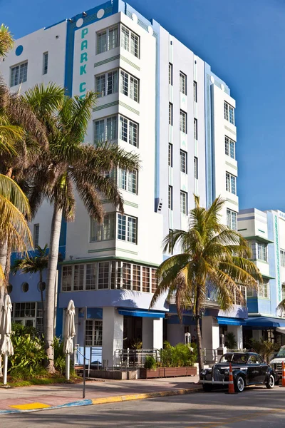 Vista Del Mediodía Ocean Drive Miami Beach Florida Arquitectura Art — Foto de Stock