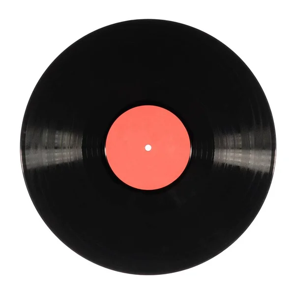 Oude Zwart Vinyl Record Geïsoleerd Wit — Stockfoto