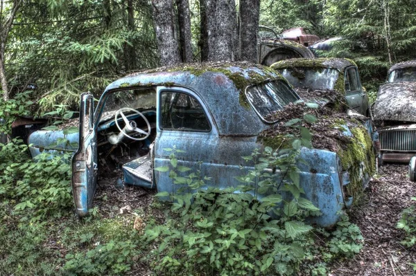 Imagen Hdr Coche Piezas Automóviles Detalles Fotografiado Cementerio Coches Antiguos —  Fotos de Stock