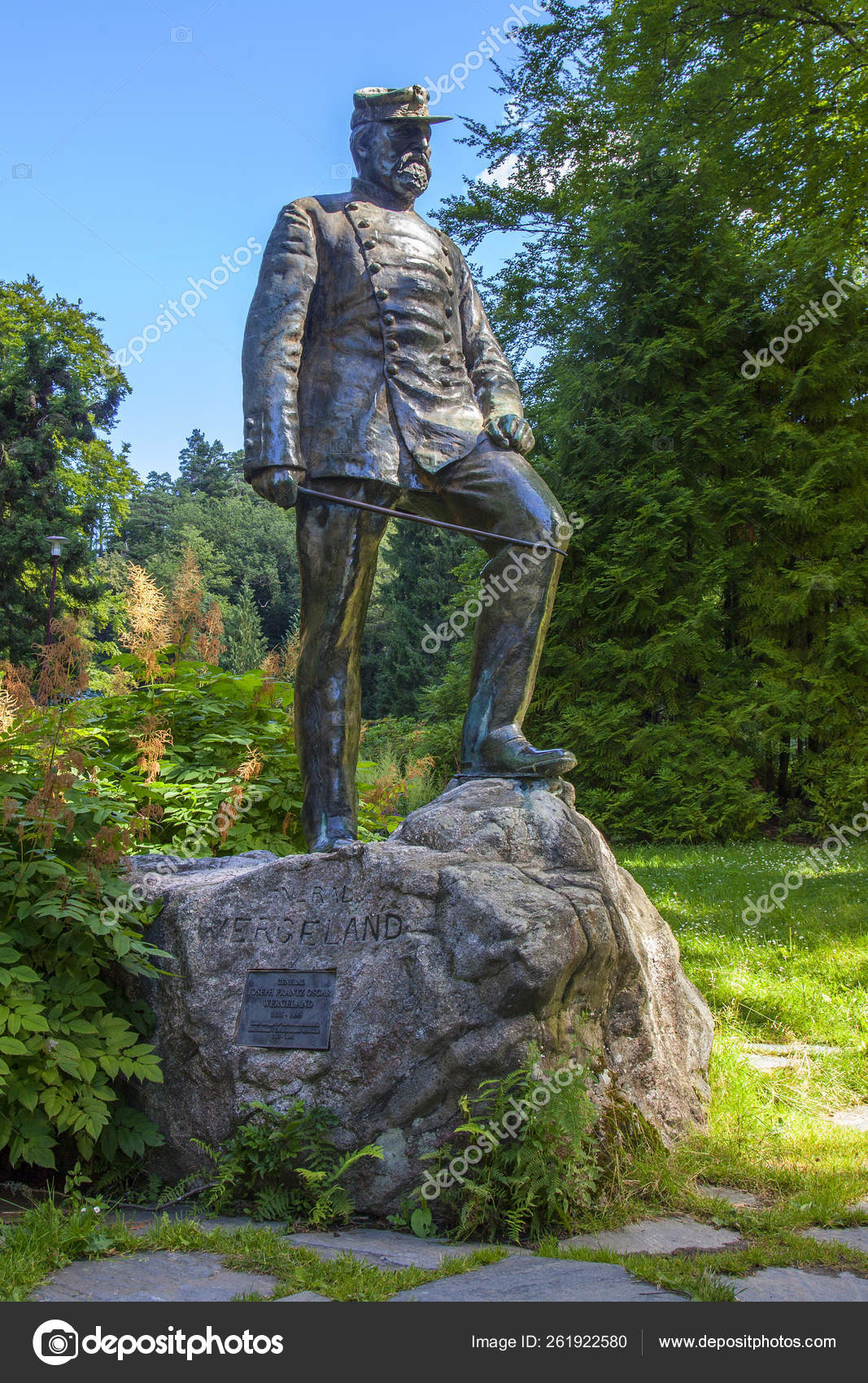 General Joseph Frantz Oscar Wergeland Statue Ravnedalen Stock Photo by