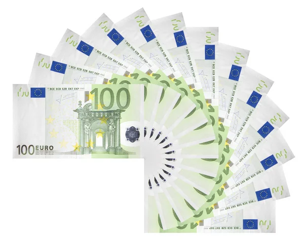 Eurobankbiljetten Verspreid Een Cirkel — Stockfoto