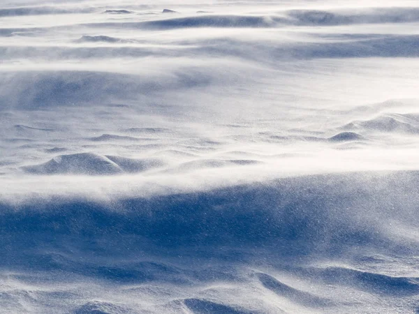 Blizzard Struktura Textury Plovoucí Sněhové Krystaly Poháněné Silným Větrem Vytvářejících — Stock fotografie