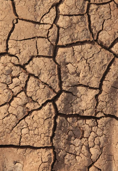 Droge Gebarsten Aarde Achtergrond Clay Woestijn Textuur — Stockfoto