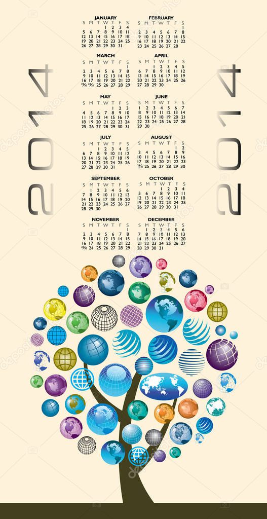 Calendario de globos creativos 2014 para imprimir o sitio web 2023