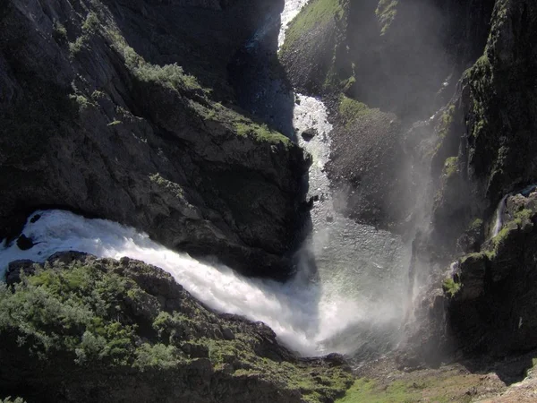 Cloud Eidfjord Hordaland Megye Norvégia Skandinávia Fák Voeringsfossen Kanyon Hardanger — Stock Fotó