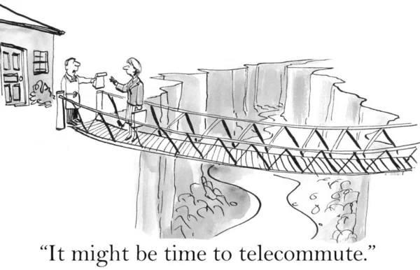 Může Být Čas Telecommute — Stock fotografie