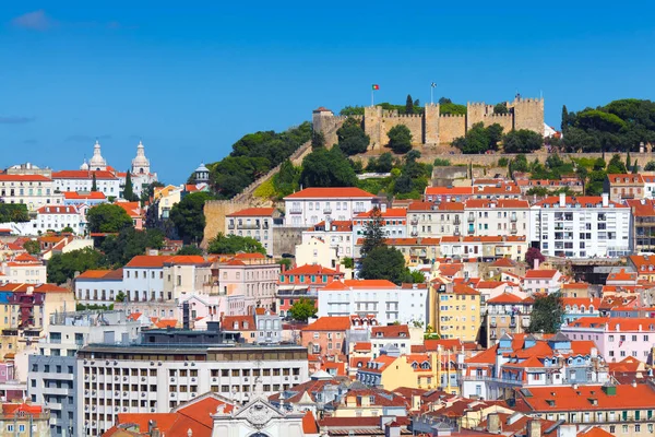 Panorama Lisboa Portugal Con Castillo — Foto de Stock