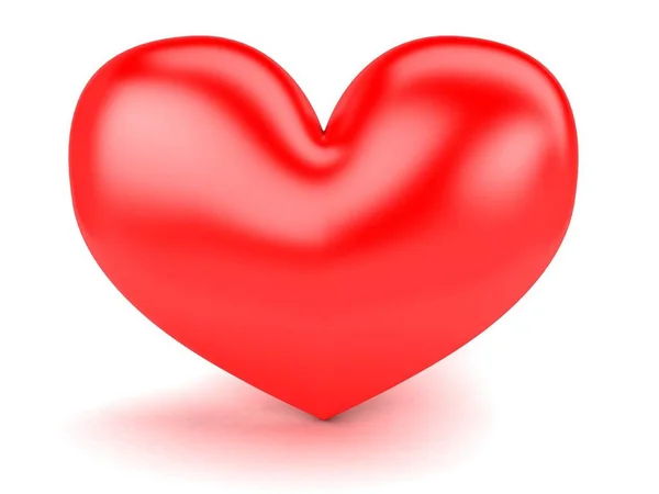 Grande Coração Vermelho Fundo Branco — Fotografia de Stock