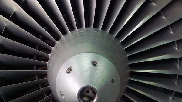 Close Jet Engine Fan Blades — Stock Photo, Image