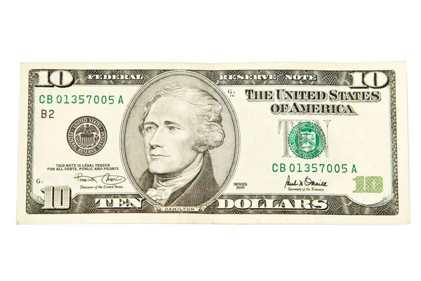Доларів Ізольовано Білому Тлі — стокове фото