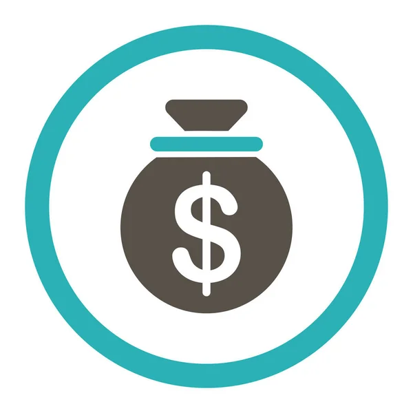 Capital Raster Icon Flat Rounded Symbol Uses Grey Cyan Colors — Stock Photo, Image