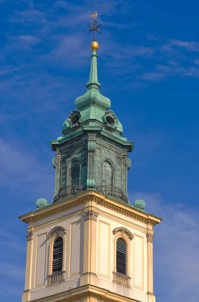 Uno Los Campanarios Iglesia Santa Cruz Por Joseph Belotti Varsovia — Foto de Stock