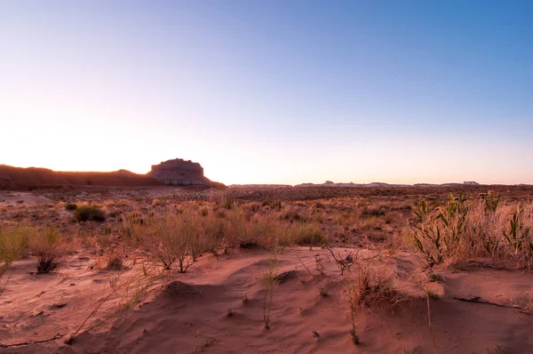 Плавний Захід Сонця Над Пустелею Влітку — стокове фото