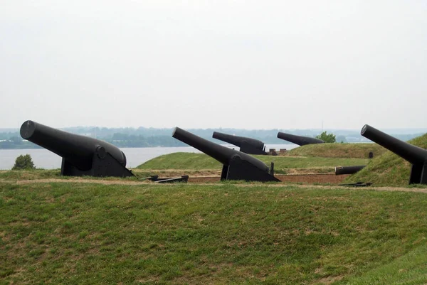 Canons Were Used Defend Fort Mchenry Chesapeake Bay Fort Sight — Stock Photo, Image