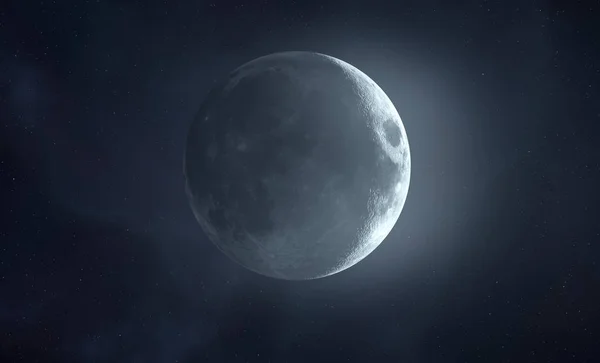 Νυχτερινή Σκηνή Φεγγάρι Και Αστέρια Είναι Μια Εικόνα Απόδοσης — Φωτογραφία Αρχείου