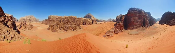 Vista Incrível Deserto Vadi Ram Jordan Panorama — Fotografia de Stock