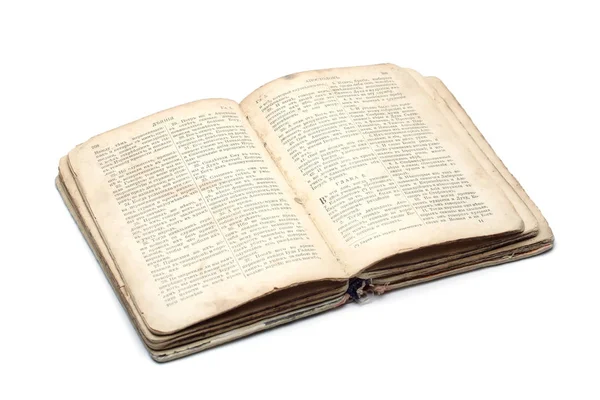 Откройте Древнюю Религиозную Книгу Белом Фоне — стоковое фото