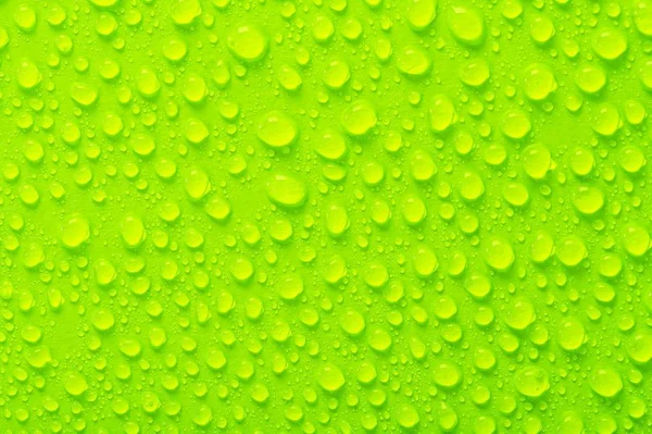 Краплі Води Зеленій Поверхні — стокове фото